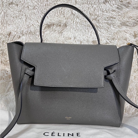 SOLD Authentic CELINE MINI BELT BAG IN GRAINED CALFSKIN in GREY - Picture 4 of 9